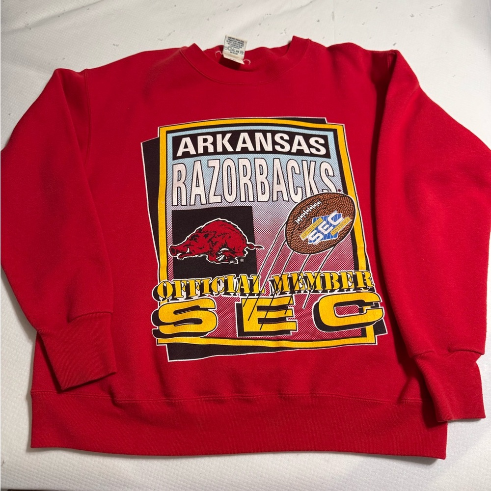 Arkansas Razorback Red Sweatshirt Vintage